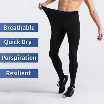 Компресионни панталони Мъжки дишащи баскетболни клинове за фитнес Тренировка Фитнес Чорапогащи за бягане Мъжки сухи спортни тренировъчни дълги панталони