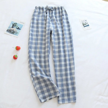 Памучни пижами панталони за мъже и жени Свободни и тънки летни панталони Големи домашни дрехи Ежедневни карирани панталони Домашни пижами