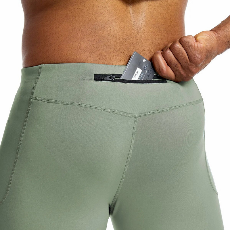 Nove muške sportske tajice za trčanje od likre, tajice s uzicom, kompresijske hlače s patentnim zatvaračem, jednobojna sportska odjeća za teretanu, štitnik za nalet