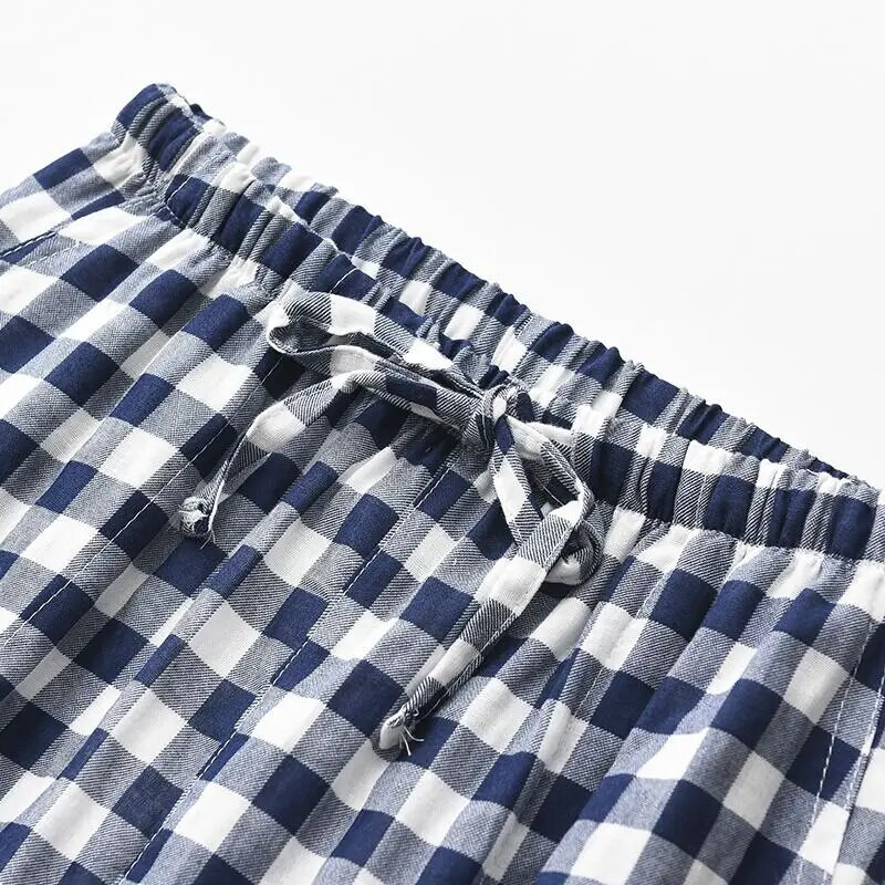 2022. Proljeće Jesen Novo Žene Muškarci 100% pamuk Gaze Donji dijelovi za spavanje Muške noćne hlače Odjeća za spavanje Pidžame za ljubitelje Ležerne karirane hlače