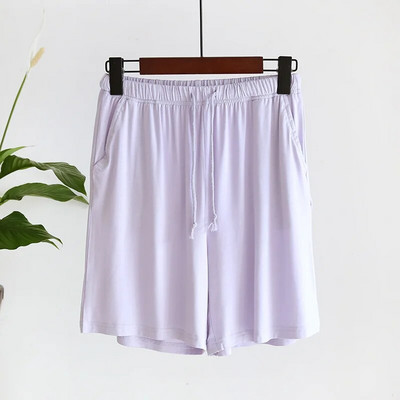 Ženske ljetne jednobojne modalne kućne kratke hlače s elastičnim džepom s uzicom u struku, ženske pidžame za spavanje, kratke pidžame