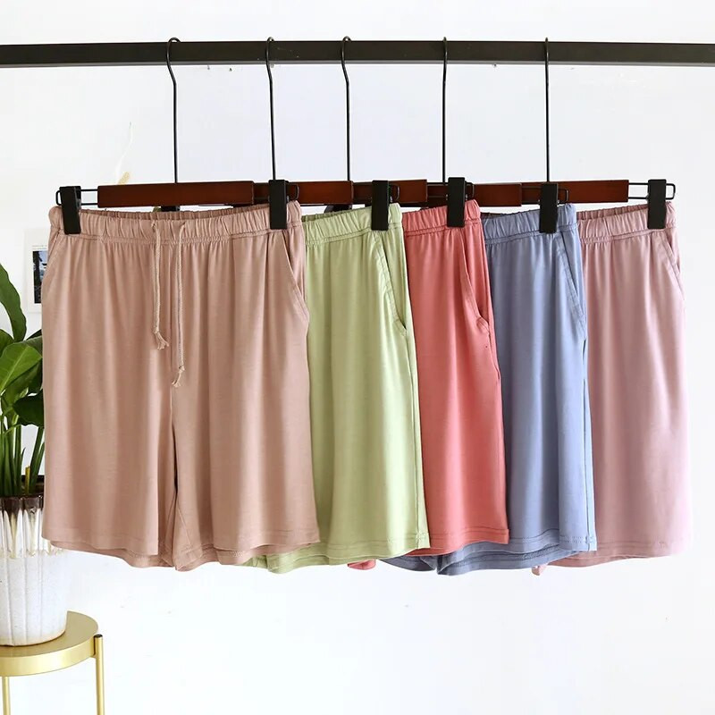 Ženske ljetne jednobojne modalne kućne kratke hlače s elastičnim džepom s uzicom u struku, ženske pidžame za spavanje, kratke pidžame