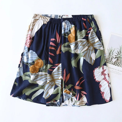 Lahedad ja mugavad hingavad rayon-lõikelised pidžaamapüksid Naistele Lilled Õhukesed lahtised viskoospüksid Naiste suvised armsad lühikesed püksid