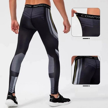 Мъжки компресионни панталони Мъжки спортни облекла Клинове за тренировки във фитнеса Тесни панталони Спортно долнище Клинове за бягане Чорапогащи Мъжки