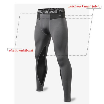Бързосъхнещи компресионни панталони за бягане Чорапогащи Мъжки дишащи мрежести пачуърк спортни клинове Фитнес спортно облекло Тесни панталони за фитнес