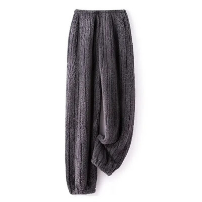 Sügis- ja talvine paksendatud korallifliisist meeste pidžaamapüksid pluss Fat pluss-suuruses naiste plüüsipüksid soojad kodupüksid