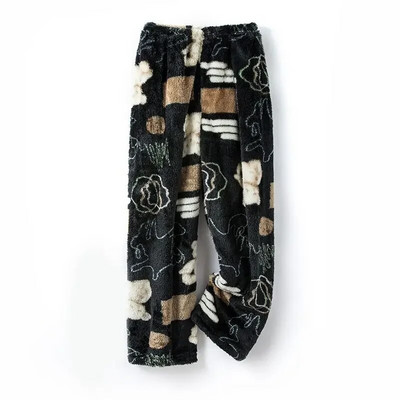 Sügis- ja talvine paksendatud korallifliisist meeste pidžaamapüksid pluss Fat pluss-suuruses naiste plüüsipüksid soojad kodupüksid