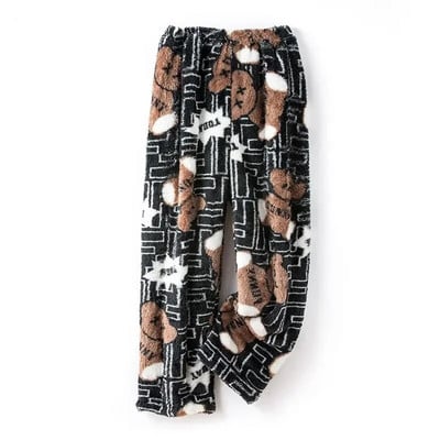 Sügis- ja talvine paksendatud korallifliisist meeste pidžaamapüksid pluss Fat pluss-suuruses naiste plüüsipüksid soojad kodupüksid