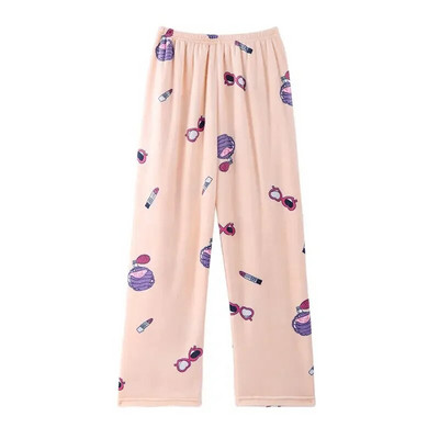 Sügis- ja talvine paksendatud korallifliisist meeste pidžaamapüksid pluss Fat pluss-suuruses naiste plüüsipüksid soojad kodupüksid