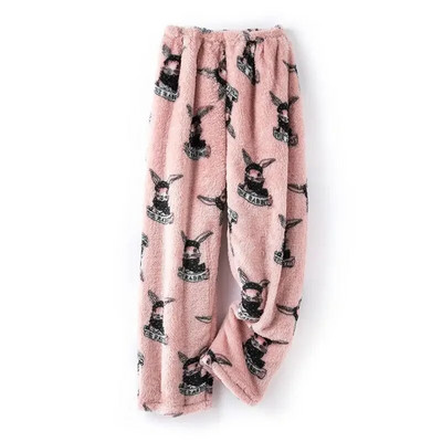 Sügis- ja talvine paksendatud korallifliisist meeste pidžaamapüksid pluss Fat pluss-suuruses naiste plüüsipüksid soojad kodupüksid