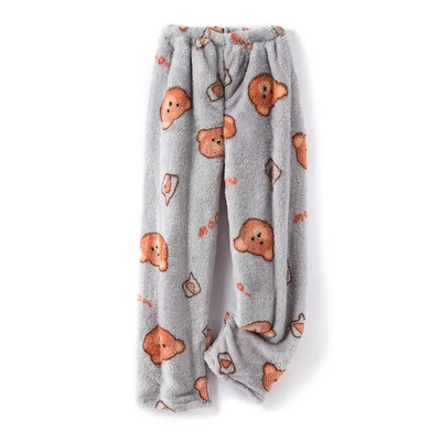 Sügis- ja talvine paksendatud korallifliisist meeste pidžaamapüksid pluss Fat pluss-suuruses naiste plüüsipüksid soojad kodupüksid