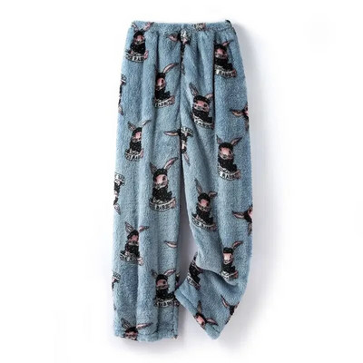 Sügis- ja talvine paksendatud korallifliisist meeste pidžaamapüksid pluss Fat pluss-suuruses naiste plüüsipüksid soojad kodupüksid