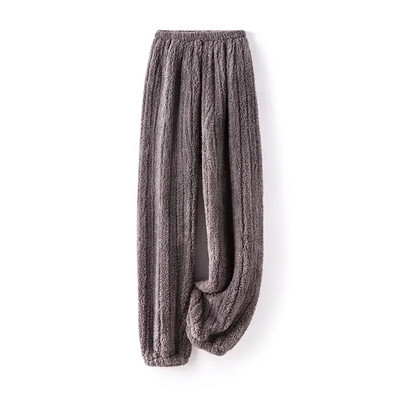 Sügis- ja talvine paksendatud korallifliisist meeste pidžaamapüksid pluss Fat pluss-suuruses naiste plüüsipüksid soojad kodupüksid