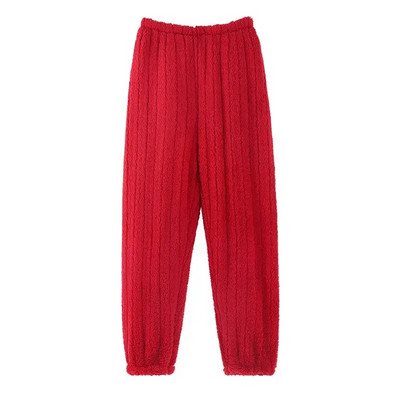 Sügis- ja talvine paksendatud korallifliisist meeste pidžaamapüksid pluss Fat pluss-suuruses naiste plüüsipüksid soojad kodupüksid