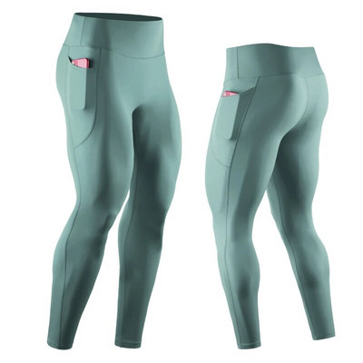 Kompresinės antblauzdžiai sportinės pėdkelnės kišeninės aukšto juosmens fitneso kelnės vyriškos rožinės kvėpuojančios elastinės nuogos besiūlės kelnės