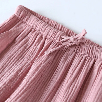 2023 японски нов стил дамски летни къси панталони 100% памук креп тънки свободни домашни панталони големи размери плажни панталони долнище сладки шорти