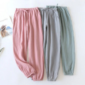 100 % medvilnės pižamos miegui skirtos apatinės vasarinės moteriškos antblauzdžiai Nauji kasdieniai ploni kelnės, elastingas juosmuo, tvirtas plonas miegui skirtas drabužis