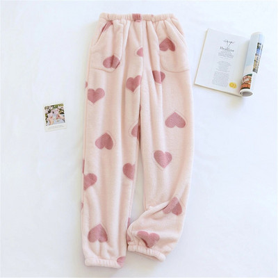 Naujos flanelinės pižamos kelnės Vyriškos ir moteriškos žiemos poros poilsio salone Wea laisvalaikio minkštos šiltos namų kelnės plius aksominės koralinės vilnos namų kelnės