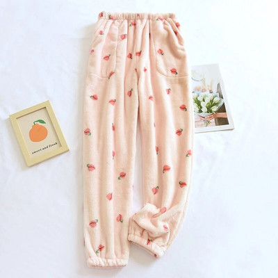 Naujos flanelinės pižamos kelnės Vyriškos ir moteriškos žiemos poros poilsio salone Wea laisvalaikio minkštos šiltos namų kelnės plius aksominės koralinės vilnos namų kelnės