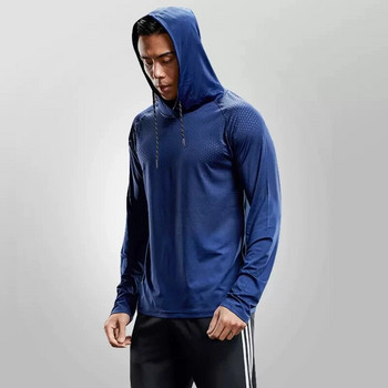 Ανδρικά φούτερ Thin Fitness Hoodie Coat γυμναστικής Ρούχα προπόνησης Μακρυμάνικα Αθλητικά τοπ για τρέξιμο σε εξωτερικούς χώρους