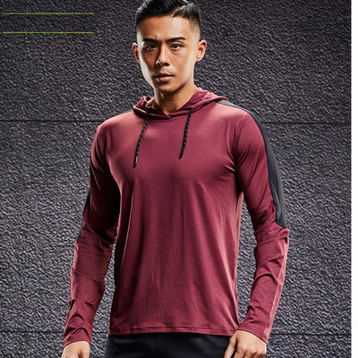 Meeste dressipluusid Õhuke Fitness Hoodie Coat jõusaal Treeningriided Pikkade varrukatega Õues Jooksu Spordi Top