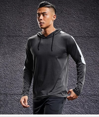 Meeste dressipluusid Õhuke Fitness Hoodie Coat jõusaal Treeningriided Pikkade varrukatega Õues Jooksu Spordi Top