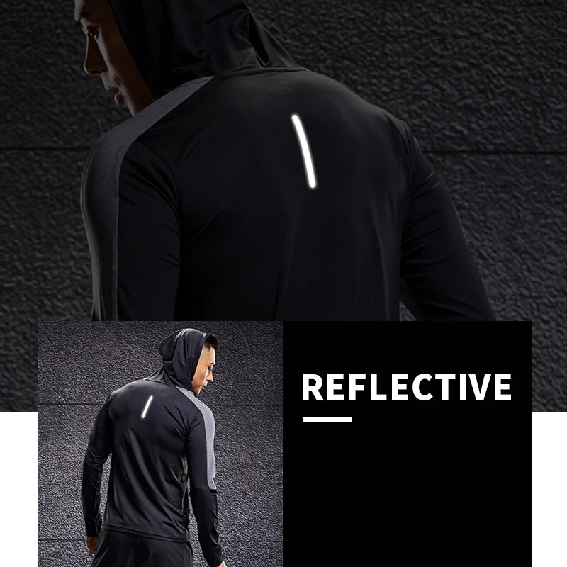 Meeste dressipluusid Õhuke Fitness Hoodie Coat jõusaal Treeningriided Pikkade varrukatega Õues Jooksu Spordi Top