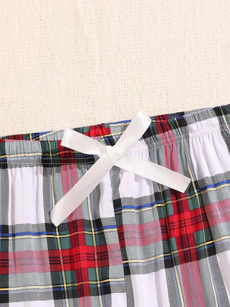 Crveno-ružičasta karirana ženska pidžama hlače Hlače za spavanje u struku s elastičnom vrpcom za spavanje Puna duljina Kozmetika za spavanje Ležaljka