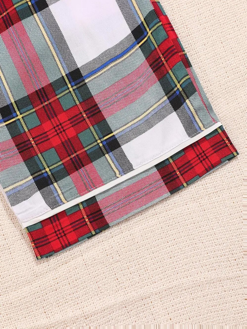 Crveno-ružičasta karirana ženska pidžama hlače Hlače za spavanje u struku s elastičnom vrpcom za spavanje Puna duljina Kozmetika za spavanje Ležaljka