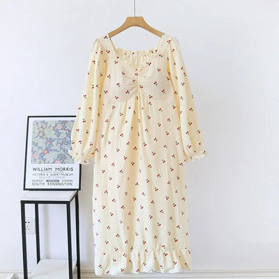 Kevadine korea stiilis avar öösärk, naiste magus V-kaelus, rinnakaitsega öösärk Jaapani õhuke hommikumantel pikkade varrukatega pidžaama