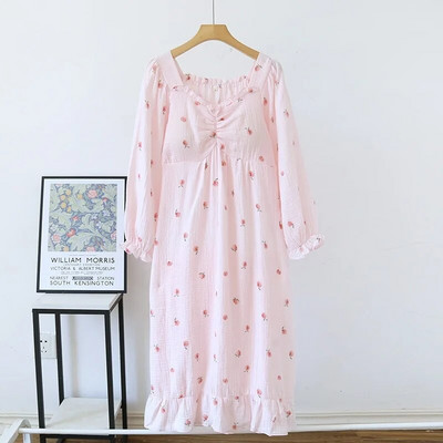 Kevadine korea stiilis avar öösärk, naiste magus V-kaelus, rinnakaitsega öösärk Jaapani õhuke hommikumantel pikkade varrukatega pidžaama