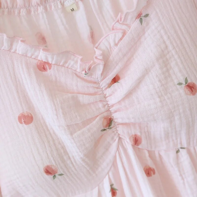 Kevadine korea stiilis avar öösärk, naiste magus V-kaelus, rinnakaitsega öösärk Jaapani õhuke hommikumantel pikkade varrukatega pidžaama