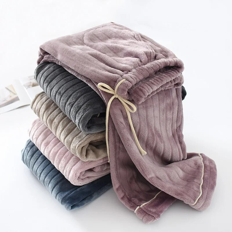 Nove jesenske i zimske pidžame za par plus baršunaste podebljane flanelske hlače za muškarce i žene hlače veće veličine kućni donji dio hlača