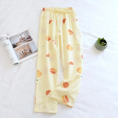 100% puuvillane marli kodupüksid naiste õhukesed püksid mitmevärvilised suured kevad- ja sügissuvised majapidamispüksid vabaaja püksid
