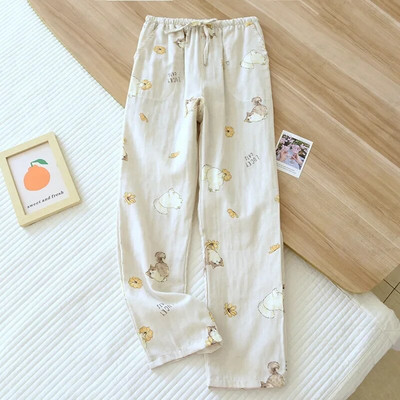 100% puuvillane marli kodupüksid naiste õhukesed püksid mitmevärvilised suured kevad- ja sügissuvised majapidamispüksid vabaaja püksid