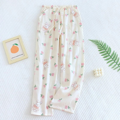 100% puuvillane marli kodupüksid naiste õhukesed püksid mitmevärvilised suured kevad- ja sügissuvised majapidamispüksid vabaaja püksid