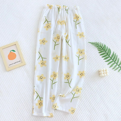 100% puuvillane marli kodupüksid naiste õhukesed püksid mitmevärvilised suured kevad- ja sügissuvised majapidamispüksid vabaaja püksid