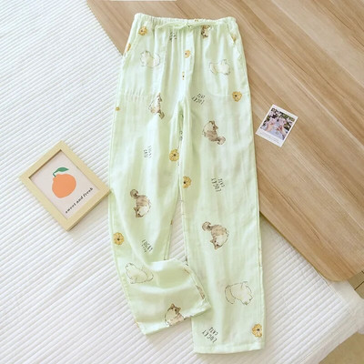 100% puuvillane marli kodupüksid naiste õhukesed püksid mitmevärvilised suured kevad- ja sügissuvised majapidamispüksid vabaaja püksid