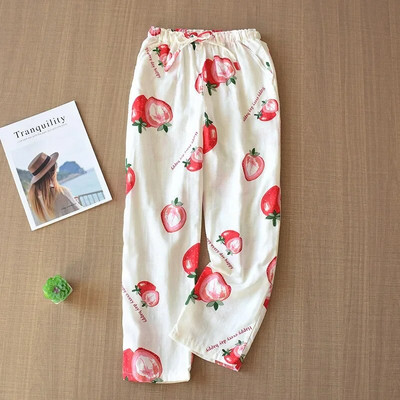 100% puuvillane marli kodupüksid naiste õhukesed püksid mitmevärvilised suured kevad- ja sügissuvised majapidamispüksid vabaaja püksid