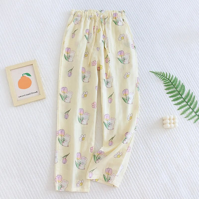 100% puuvillane marli kodupüksid naiste õhukesed püksid mitmevärvilised suured kevad- ja sügissuvised majapidamispüksid vabaaja püksid