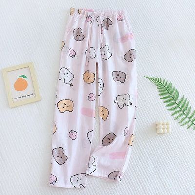 100% puuvillane marli kodupüksid naiste õhukesed püksid mitmevärvilised suured kevad- ja sügissuvised majapidamispüksid vabaaja püksid