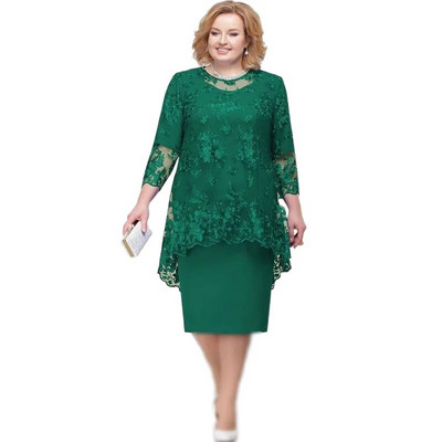 Nova haljina velikih veličina za žene Čipkasta haljina uz kroj Ženske prevelike haljine Večernje zabave Elegantne luksuzne slavne 3xl 4xl 5xl 6xl