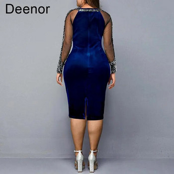 Deenor Plus Size Φορέματα για Γυναικεία Φορέματα με λαιμόκοψη O-λαιμόκοψη Μεγάλο μέγεθος Casual Κομψά μεσαίου μήκους φορέματα πάρτι για γυναίκες