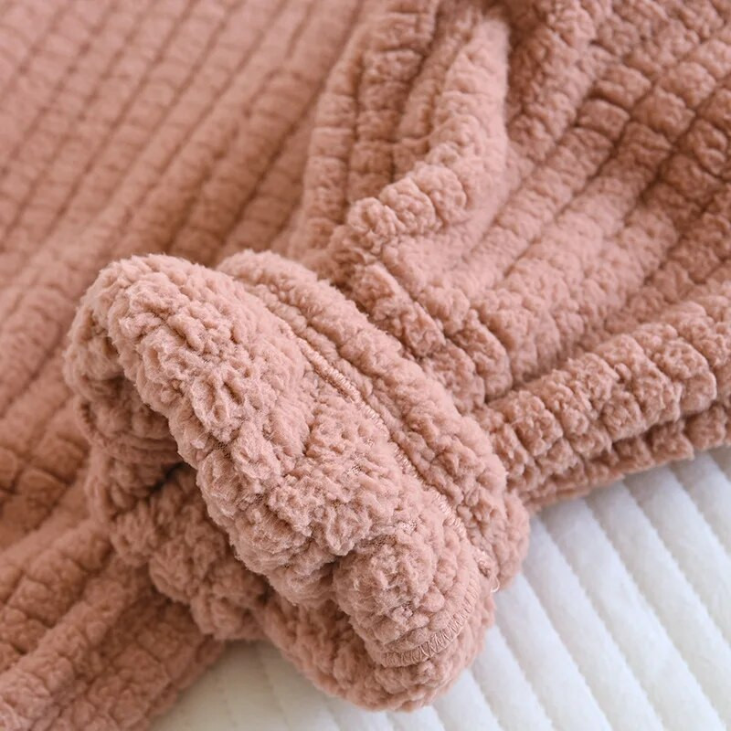 Zimska spavaća odjeća za par za žene Pidžama hlače Muškarci Pidžama Mujer Pidžama od debljeg flanela Donji dio džepova Kućna odjeća