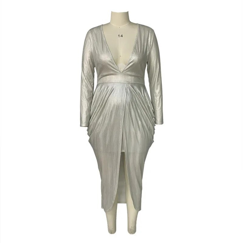 Didelio dydžio moteriški drabužiai vakarėliams Elegantiškos seksualios V kaklo masyvios kūno spalvos vakarinės suknelės mados gatvės drabužiai Didmeninė prekyba