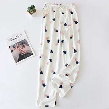 Долнище на японска пижама Дамски памучни пролетни и есенни панталони Памучни плетени памучни домашни панталони Свободни широки панталони