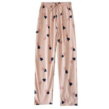 Долнище на японска пижама Дамски памучни пролетни и есенни панталони Памучни плетени памучни домашни панталони Свободни широки панталони