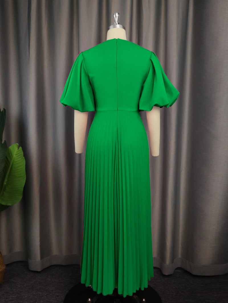 Plisseeritud kleidid Naiste 2023. aasta fuksialaternate varrukatega rind, väljalõigatud kõrge vöökoht, pikk Vestido, suvine elegantne kuupäevaga peokleit