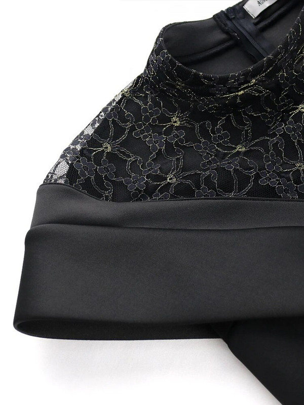 Crne duge maturalne haljine s visokim izrezom, čipkastim objedinjavanjem, ženske večernje koktel klupske zabave, afričke haljine Seksi odjeća s prorezima 2023.