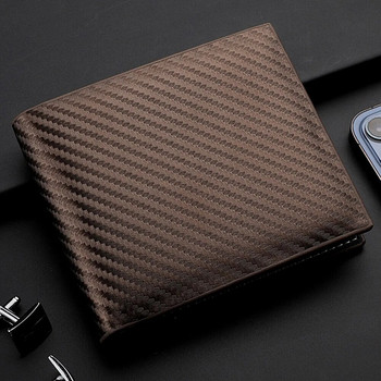 Нов къс портфейл от въглеродни влакна Мъжка чанта за карти Вграден държач за смяна на чанта с цип